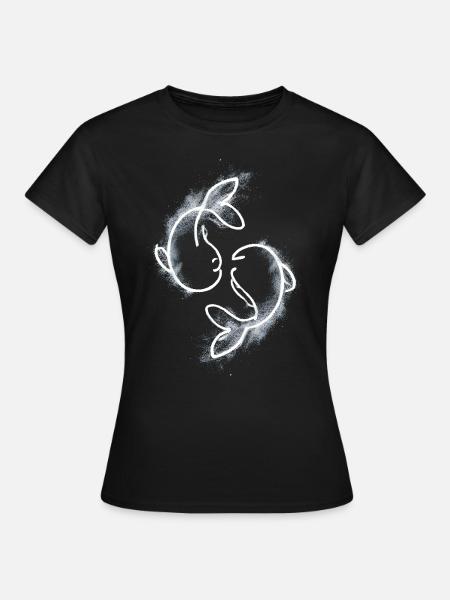 zwei Fische - Frauen T-Shirt - Schwarz