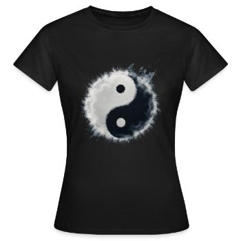 Yin Yang - T-shirt Femme - noir - Devant - AI Model Female 172 dark (172cm)