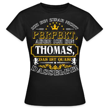 Funny THOMAS pour la Journée du Nom avec Nom Nom - T-shirt Femme - noir - Devant - AI Model Female 172 dark (172cm)
