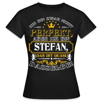 Funny STEFAN for Name Day with Name Name - Women's T-Shirt - black - Front - AI Model Female 172 dark (172cm)