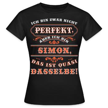 Lustiges SIMON zum Namenstag mit Name Namens - Frauen T-Shirt - Schwarz - Vorne - AI Model Female 172 dark (172cm)