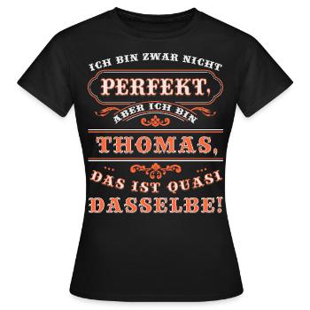 Funny THOMAS pour la Journée du Nom avec Nom Nom - T-shirt Femme - noir - Devant - AI Model Female 172 dark (172cm)