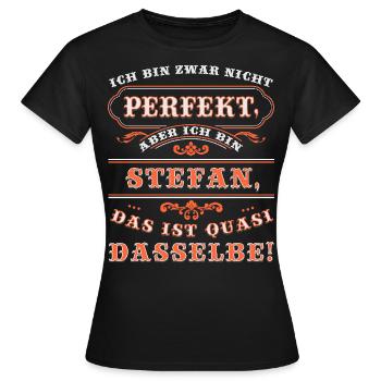 Funny STEFAN for Name Day with Name Name - Women's T-Shirt - black - Front - AI Model Female 172 dark (172cm)