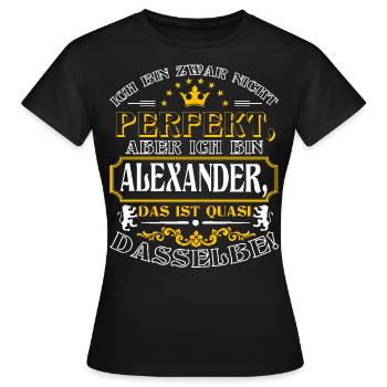 Drôle ALEXANDER pour la Journée du Nom avec Nom Nom - T-shirt Femme - noir - Devant - AI Model Female 172 dark (172cm)