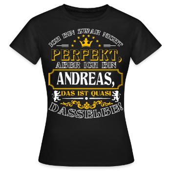 Lustiges ANDREAS zum Namenstag mit Name Namens - Frauen T-Shirt - Schwarz - Vorne - AI Model Female 172 dark (172cm)