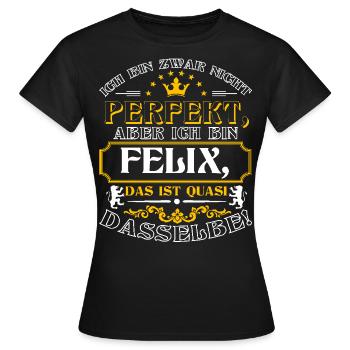 FELIX drôle pour la journée du nom avec le nom du nom - T-shirt Femme - noir - Devant - AI Model Female 172 dark (172cm)