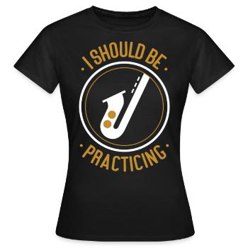 Saxophones que je devrais pratiquer - T-shirt Femme - noir - Devant - AI Model Female 172 dark (172cm)
