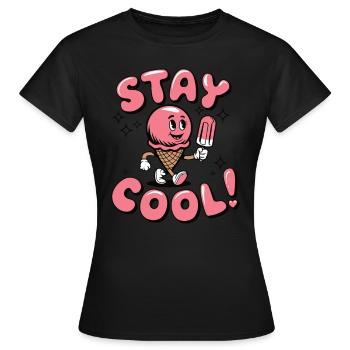 Restez cool Mascotte - T-shirt Femme - noir - Devant - AI Model Female 172 dark (172cm)