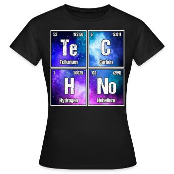 Tableau périodique techno ! Rave et festival parfaits - T-shirt Femme - noir - Devant - AI Model Female 172 dark (172cm)