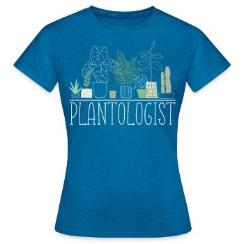 Amoureux des plantes Jardinier Planologue - T-shirt Femme - bleu saphir antique chiné - Devant - AI Model Female 172 dark (172cm)