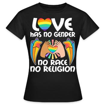 Amour, Déclaration pour l’Amour, l’Égalité et - T-shirt Femme - noir - Devant - AI Model Female 172 dark (172cm)