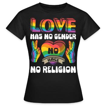 Amour, Déclaration pour l’Amour, l’Égalité et - T-shirt Femme - noir - Devant - AI Model Female 172 dark (172cm)