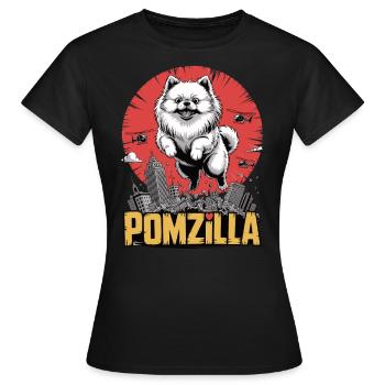 Pomzilla – Flausch, Panik, Weltuntergang - Frauen T-Shirt - Schwarz - Vorne - AI Model Female 172 dark (172cm)