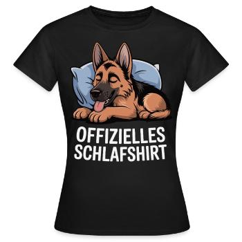 Offizielles Schlafshirt Schaeferhund - Frauen T-Shirt - Schwarz - Vorne - AI Model Female 172 dark (172cm)