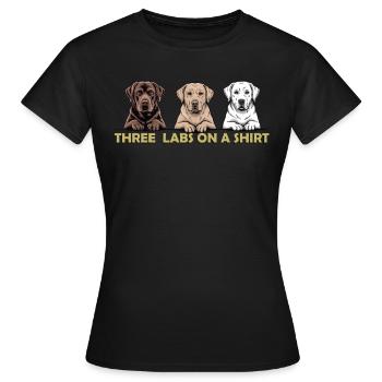 Trois labos sur une chemise – Trio de labradors retrievers - T-shirt Femme - noir - Devant - AI Model Female 172 dark (172cm)