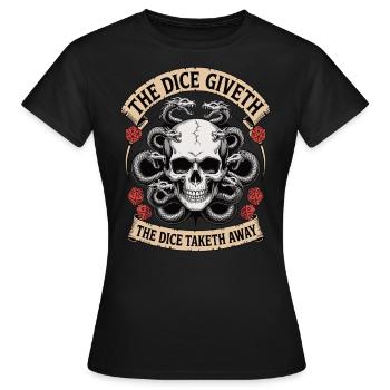 The dice give the dice 1 - Women's T-Shirt - black - Front - AI Model Female 172 dark (172cm)