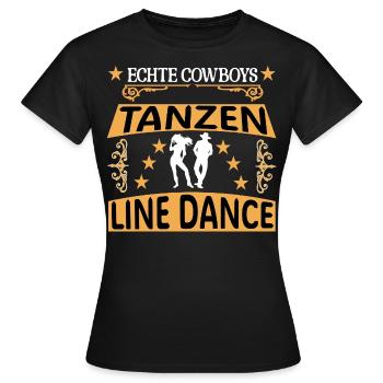Country Western Tanzen Cowboy Line Dance - Frauen T-Shirt - Schwarz - Vorne - AI Model Female 172 dark (172cm)