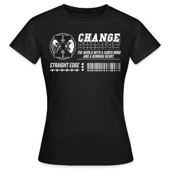 Straight Edge Vegan, Anti-Drug, Punk - Women's T-Shirt - black - Front - AI Model Female 172 dark (172cm)