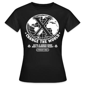 Straight Edge Vegan, Anti-Drug, Punk - Women's T-Shirt - black - Front - AI Model Female 172 dark (172cm)