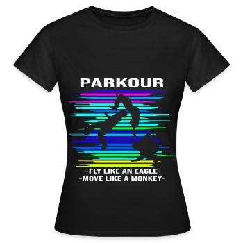 Parkour Backflip - Frauen T-Shirt - Schwarz - Vorne - AI Model Female 172 dark (172cm)