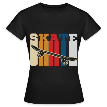 Skateboard Skateboarder Skater Skating Halfpipe - Women's T-Shirt - black - Front - AI Model Female 172 dark (172cm)
