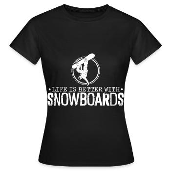Snowboard Snowboard Holiday Snowboarding Snowboarder - Women's T-Shirt - black - Front - AI Model Female 172 dark (172cm)