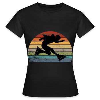 Rollerblades rollers - T-shirt Femme - noir - Devant - AI Model Female 172 dark (172cm)