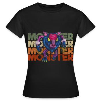 Horror Comic Gruselig Monsterjäger - Frauen T-Shirt - Schwarz - Vorne - AI Model Female 172 dark (172cm)