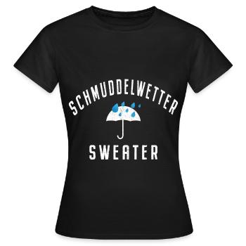 Schmuddelwetter Sweater Regen Kuscheln Hamburg - Frauen T-Shirt - Schwarz - Vorne - AI Model Female 172 dark (172cm)
