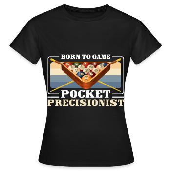 Billard Joueur Cue 8-Ball - T-shirt Femme - noir - Devant - AI Model Female 172 dark (172cm)