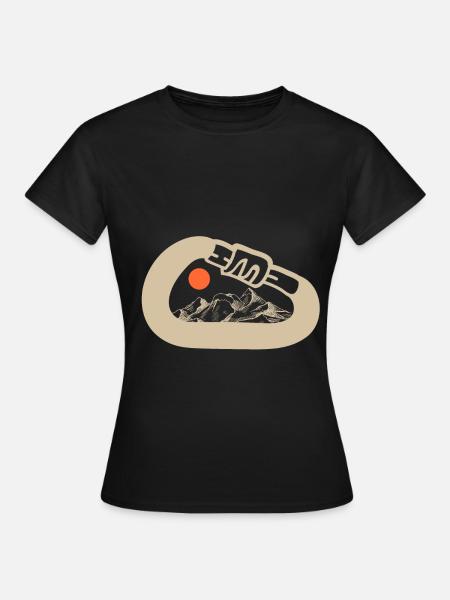 Klettern Sport Karabiner - Frauen T-Shirt - Schwarz