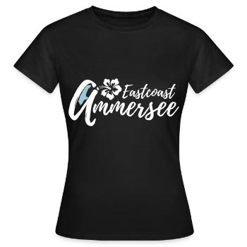Ammersee Eastcoast Blume - Frauen T-Shirt - Schwarz - Vorne - AI Model Female 172 dark (172cm)