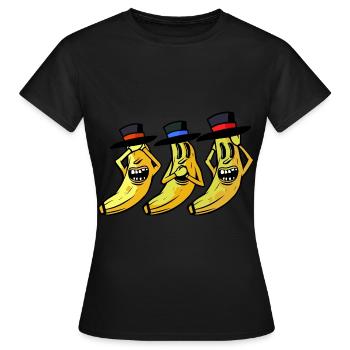 Gentleman Banana Hat Sir Mister Fruit Fruit Hat - T-shirt Femme - noir - Devant - AI Model Female 172 dark (172cm)