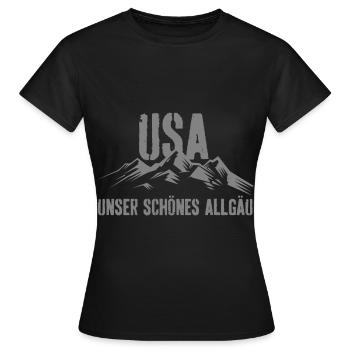 USA Unser schönes Allgäu Geschenk Idee - Frauen T-Shirt - Schwarz - Vorne - AI Model Female 172 dark (172cm)
