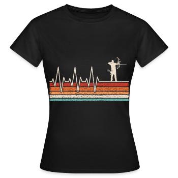 Bogenschütze Herzschlag Bogenschießen - Frauen T-Shirt - Schwarz - Vorne - AI Model Female 172 dark (172cm)