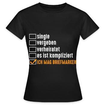 Philatelie Briefmarkensammlung Briefmarkensammler - Frauen T-Shirt - Schwarz - Vorne - AI Model Female 172 dark (172cm)