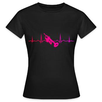 Trompette Trompette Trompette Trompette Joueur de Trompette - T-shirt Femme - noir - Devant - AI Model Female 172 dark (172cm)