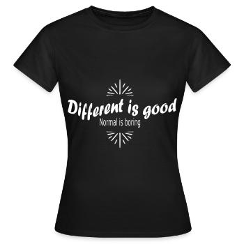 normal is boring - Women's T-Shirt - black - Front - AI Model Female 172 dark (172cm)