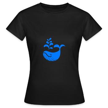 Ce poisson s'amuse aussi dans l'eau? - T-shirt Femme - noir - Devant - AI Model Female 172 dark (172cm)