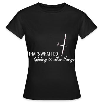 Segelflieger Segelfliegen Segelflugzeug - Frauen T-Shirt - Schwarz - Vorne - AI Model Female 172 dark (172cm)