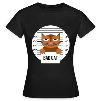 Süße Katze Gefängnis Knast Hinter Gittern Böse - Frauen T-Shirt - Schwarz - Vorne - AI Model Female 172 dark (172cm)
