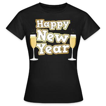 Bonne fête de fin d'année - T-shirt Femme - noir - Devant - AI Model Female 172 dark (172cm)