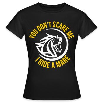 Tu ne me fais pas peur, je monte une jument - T-shirt Femme - noir - Devant - AI Model Female 172 dark (172cm)