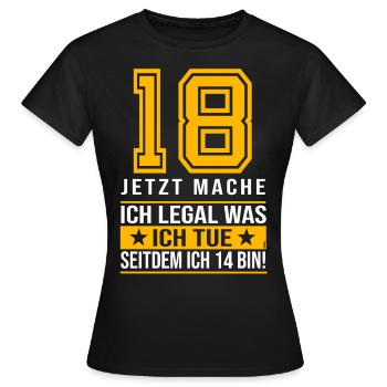 18. Geburtstag Jungen Lustig Spruch - Frauen T-Shirt - Schwarz - Vorne - AI Model Female 172 dark (172cm)