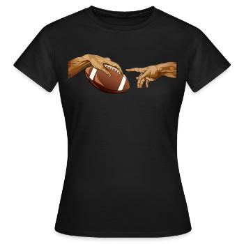 Football américain Michelangelo - T-shirt Femme - noir - Devant - AI Model Female 172 dark (172cm)