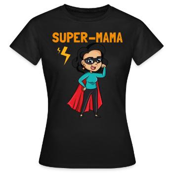 Super mom mom gift mom heroine mothers day - Women's T-Shirt - black - Front - AI Model Female 172 dark (172cm)