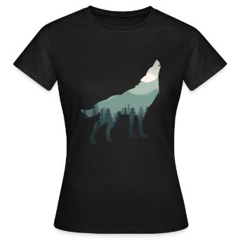 Protection de l'environnement protection du climat protection de la nature loup de terre - T-shirt Femme - noir - Devant - AI Model Female 172 dark (172cm)