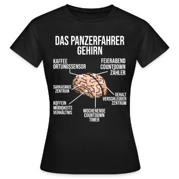 Panzerfahrer Gehirn Panzer Fahrer Militär - Frauen T-Shirt - Schwarz - Vorne - AI Model Female 172 dark (172cm)