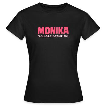 Idées cadeaux Monika - T-shirt Femme - noir - Devant - AI Model Female 172 dark (172cm)