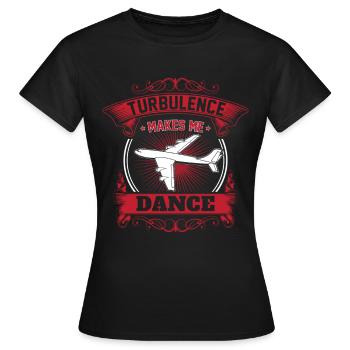 Avion Aviation Pilote Turbulence Makes Me Dance - T-shirt Femme - noir - Devant - AI Model Female 172 dark (172cm)